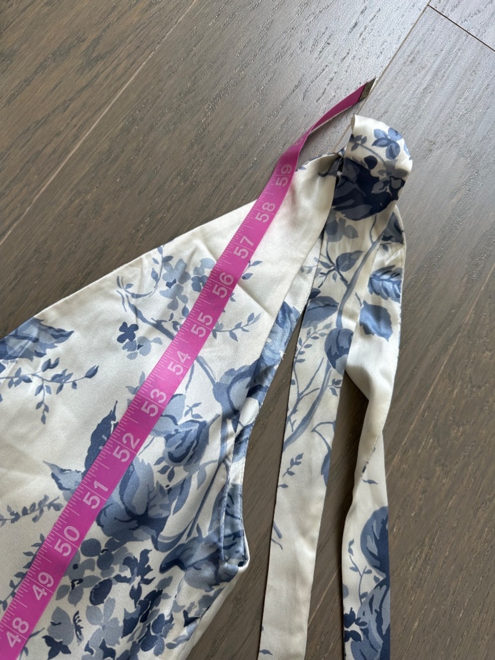Reformation Pernille Blue White Floral Lupine Silk Maxi Dress Tie w/ Tags MEDIUM - Picture 7 of 9